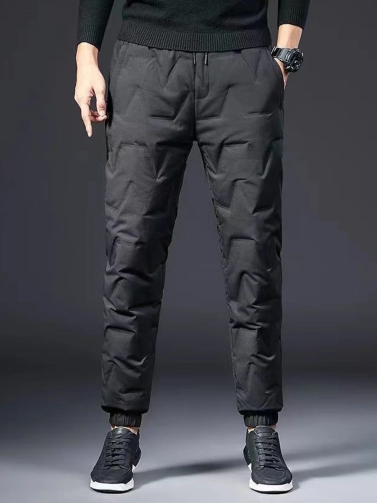 Pantaloni Invernali Imbottiti da Uomo, Casual, Lunghi, Stile BDU, Caldi, in Piuma d'Anatra e Cotone, Taglie Forti, Jeans
