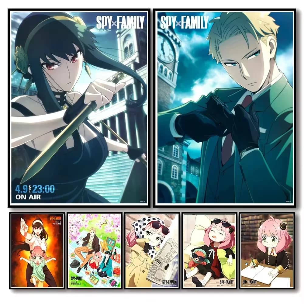 Kit Fai-da-Te per Pittura Diamante Anime Spy X Family, Quadri Ricamati a Punto Croce con Cartoni Animati Giapponesi, Decorazione per la Casa