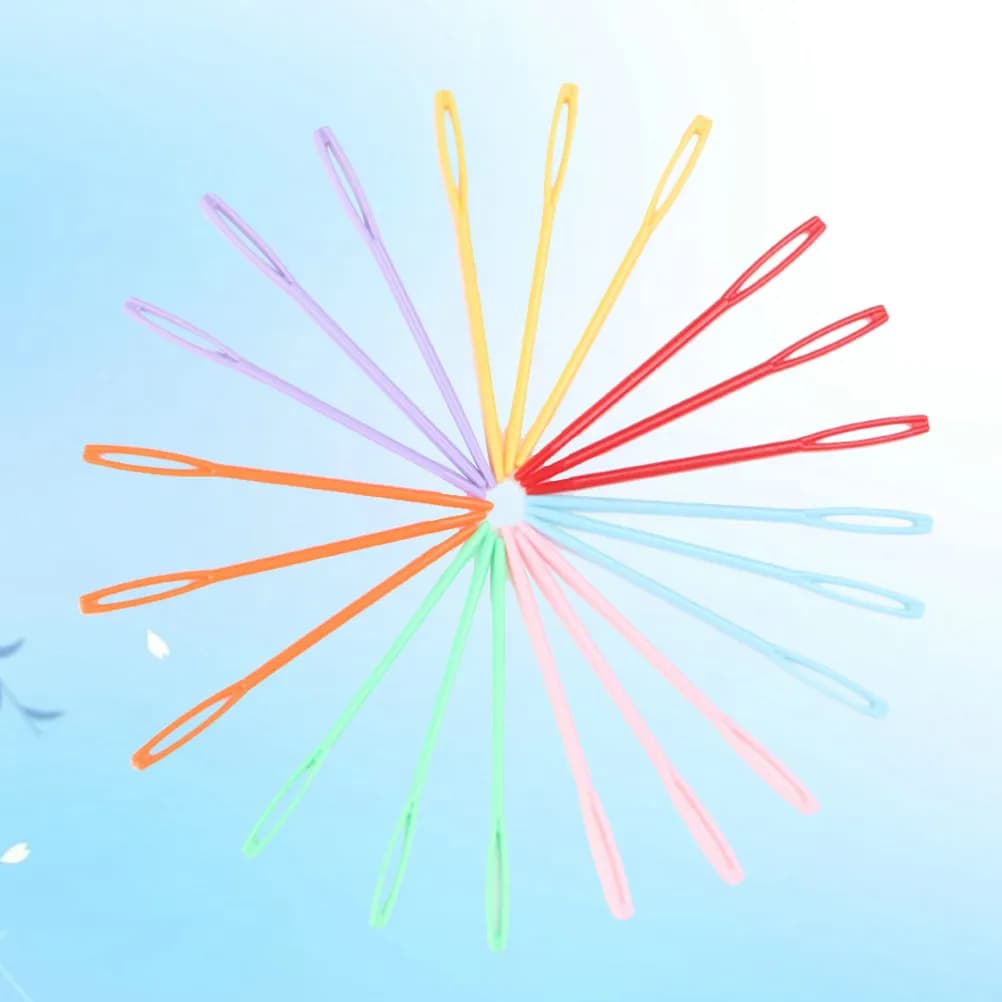 30 Pezzi Aghi da Cucito in Plastica con Occhiello Grande, Sicuri e Smussati, 7cm 9cm, per Tessitura, Uncinetto, Toppatura e Lavori Artigianali