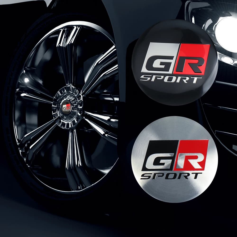 4 Pieces 56mm 60mm Wall decals for Coprimozzo with Emblema GR Sport for Toyota Alphard Crown CHR Yaris Camry Prius Rav4 Aygo