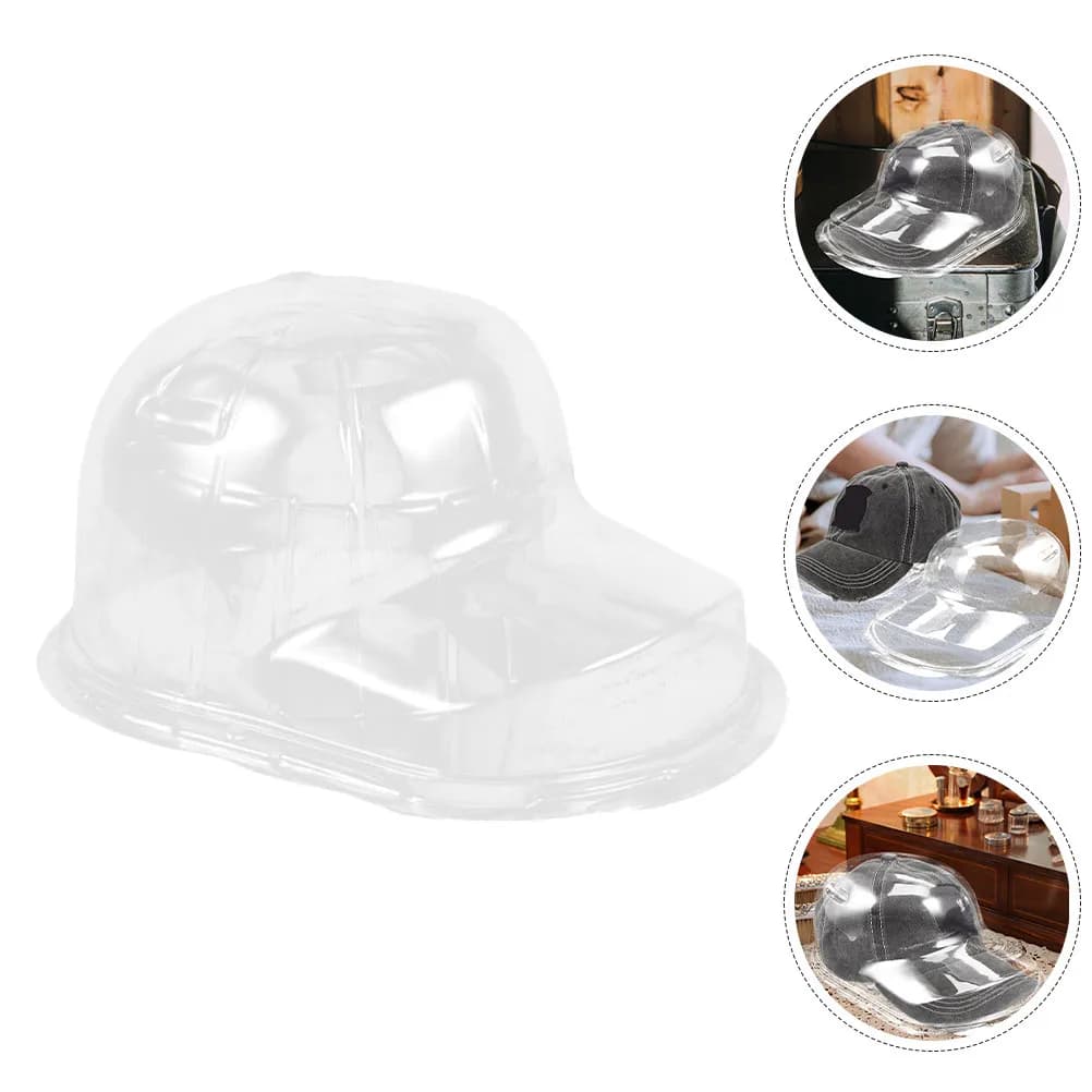 3Sets Transparent Plastic Hat Display Holder Rack for Baseball Cap Shaper Support Stand Home Shop Travel Hat Storage Display