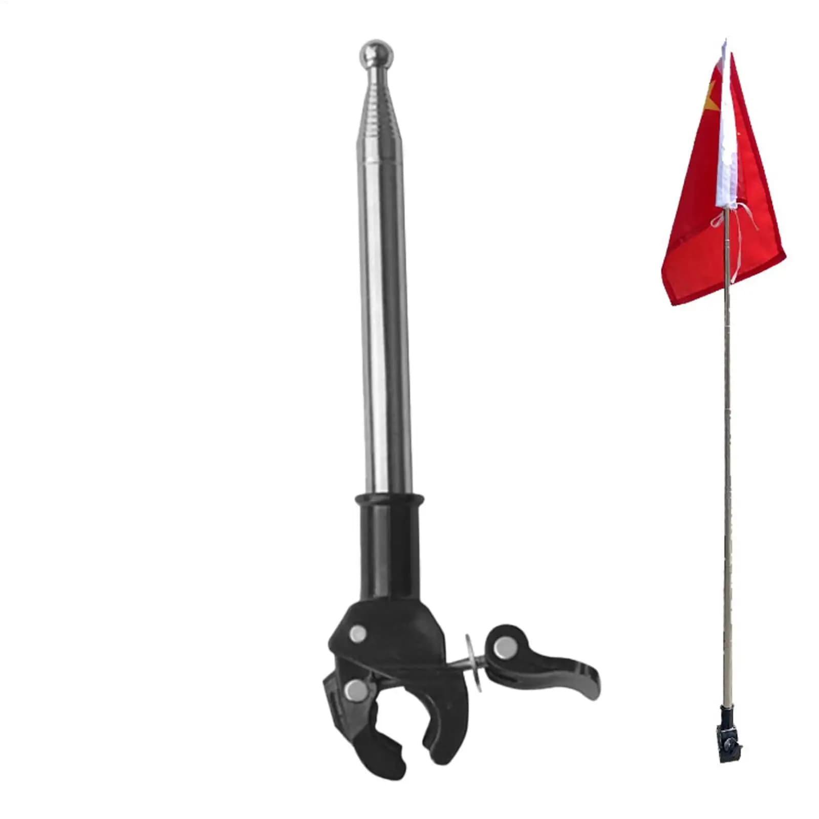 Asta Telescopica per Bandiera 1,2M in Acciaio Inox, Palo Portatile per Bandiera, Facile Installazione, Supporto per Auto, Barca, Veicolo, Bicicletta