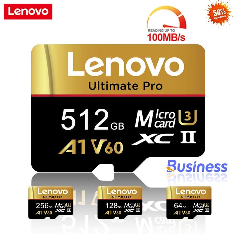 Scheda di Memoria Micro TF SD Lenovo ad Alta Velocità 512GB 256GB 128GB, Prestazioni Stabili per Fotocamere e Dispositivi di Sorveglianza