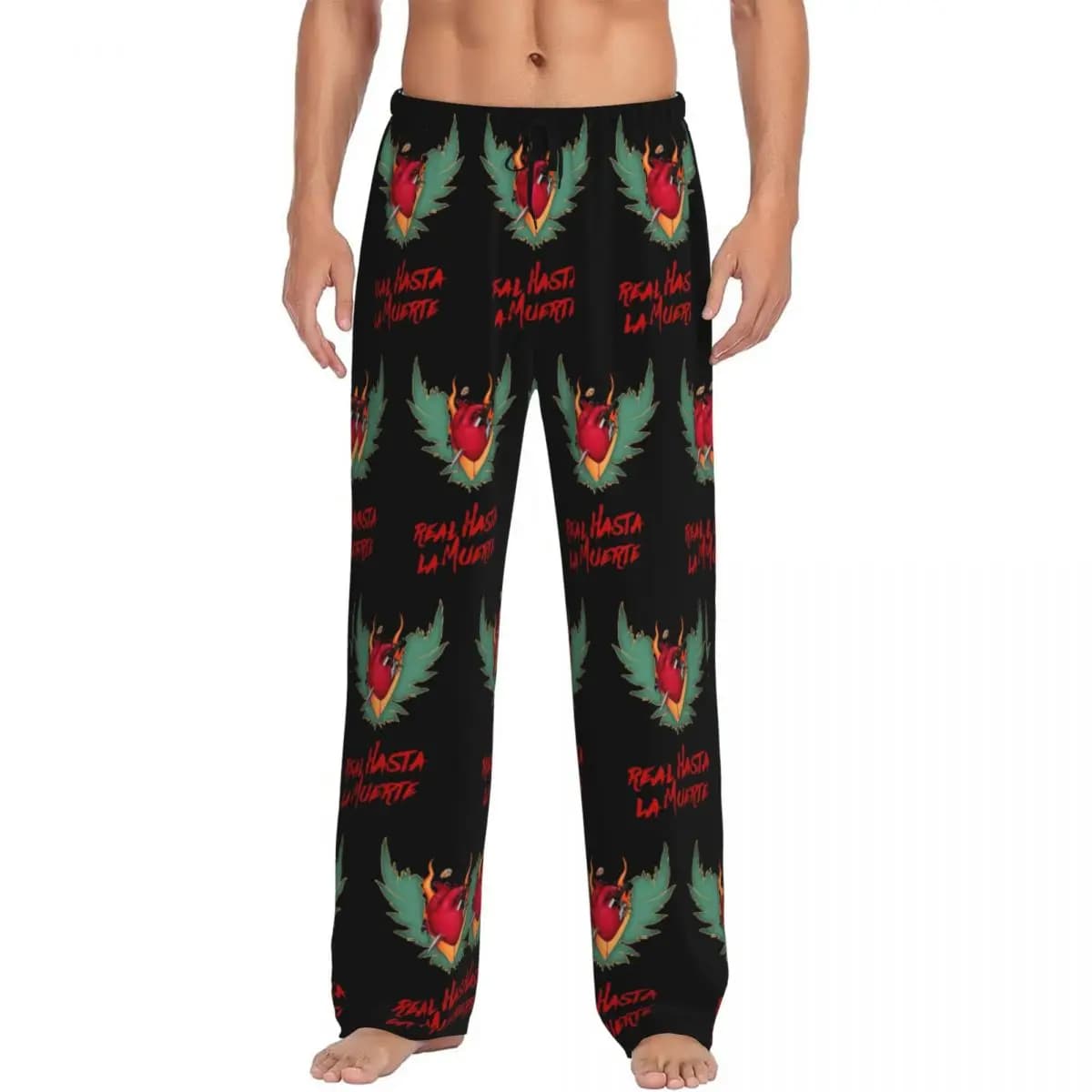 Pantaloni Pigiama Personalizzati Anuel AA per Uomo, Abbigliamento da Notte per Rapper e Cantanti, Pantaloni Comodi Elasticizzati con Tasche