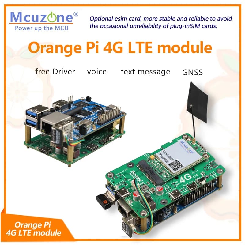 Modulo arancione Pi 4G LTE, CAT4/ME909s-821ap V2/EG25-G/fibocom/Qualcomm/GNSS/eSIM/driver gratuito/ubuntu/debian/RaspberryPi