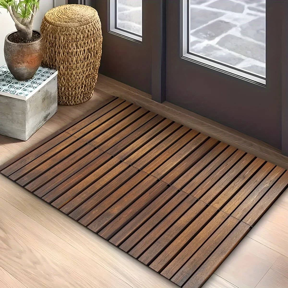 Imitazione venature del legno diatomeo fango bagno tappetino antiscivolo porta strofinare tappetino doccia porta tappetino assorbente tappetino per WC