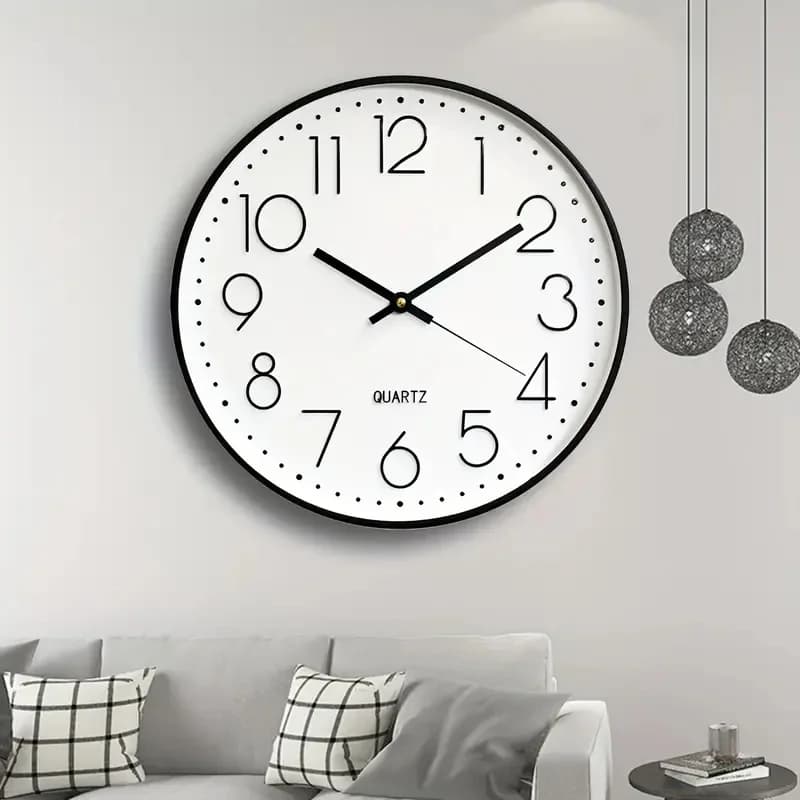 Orologio da parete al quarzo silenzioso da 8 pollici, orologio da parete moderno digitale tridimensionale rotondo, orologio da parete non ticchettio, soggiorno camera da letto