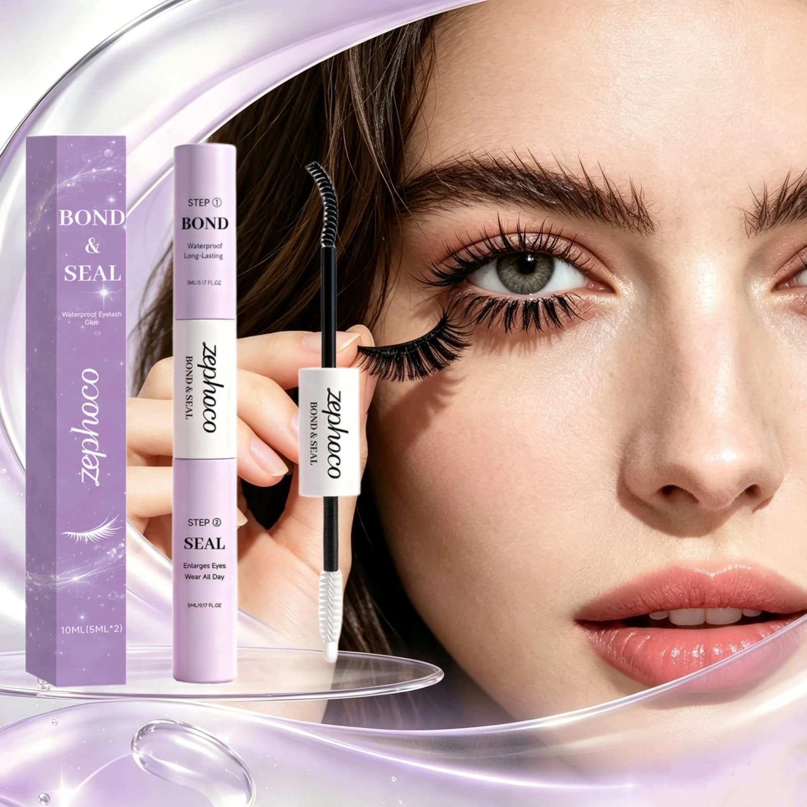 Waterproof Eyelash Glue Bond Seal Long Lasting Adhesive Lock Lashes All Day Wear Cluster False Diy Mascara Extension Quick Dry