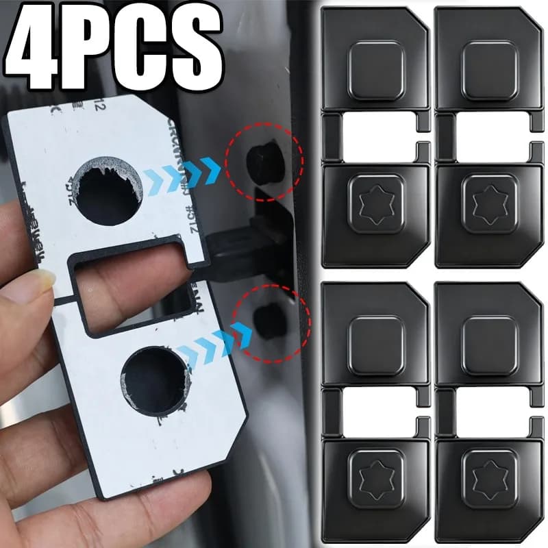 4Pcs Car Door Limiter Cover PU Waterproof Limit Switch Stopper Protection Cap Anti Rust Noise Reduction Vehicle Interior Upgrade