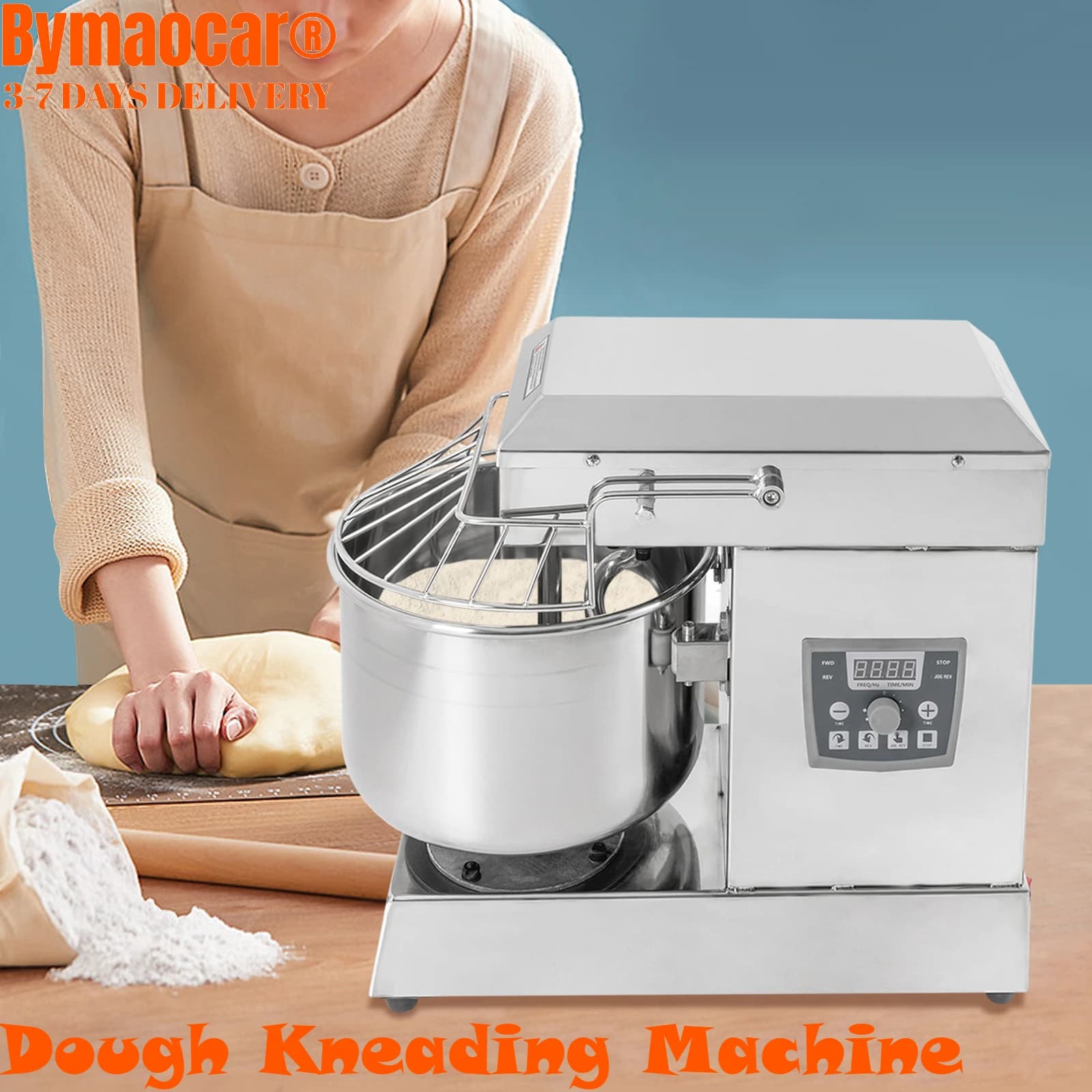 12 Qt/10 L commercial kneader with timing function, 750 W 110 V electric kneader Pizzeria
