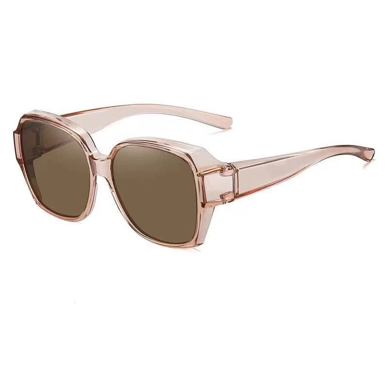 Occhiali da Sole Polarizzati Rotondi alla Moda, Sovrapponibili agli Occhiali da Vista, Portatili, Unisex, Stile Vintage per Pesca e Guida