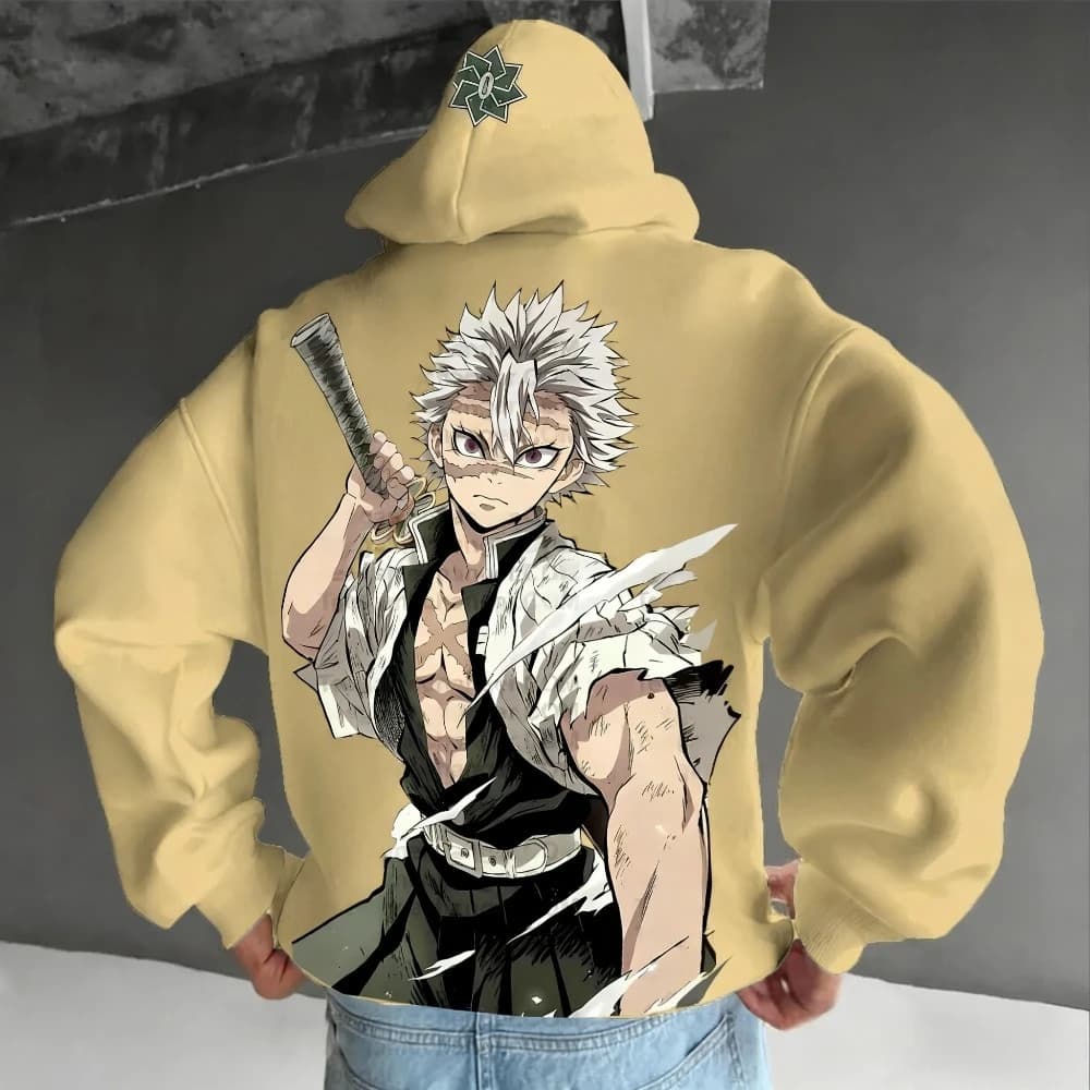 Demon Slayer Anime Shinazugawa Sanemi Felpa con cappuccio 2025 Autunno/Inverno da uomo e da donna Nuovo maglione hip-hop americano casual allentato