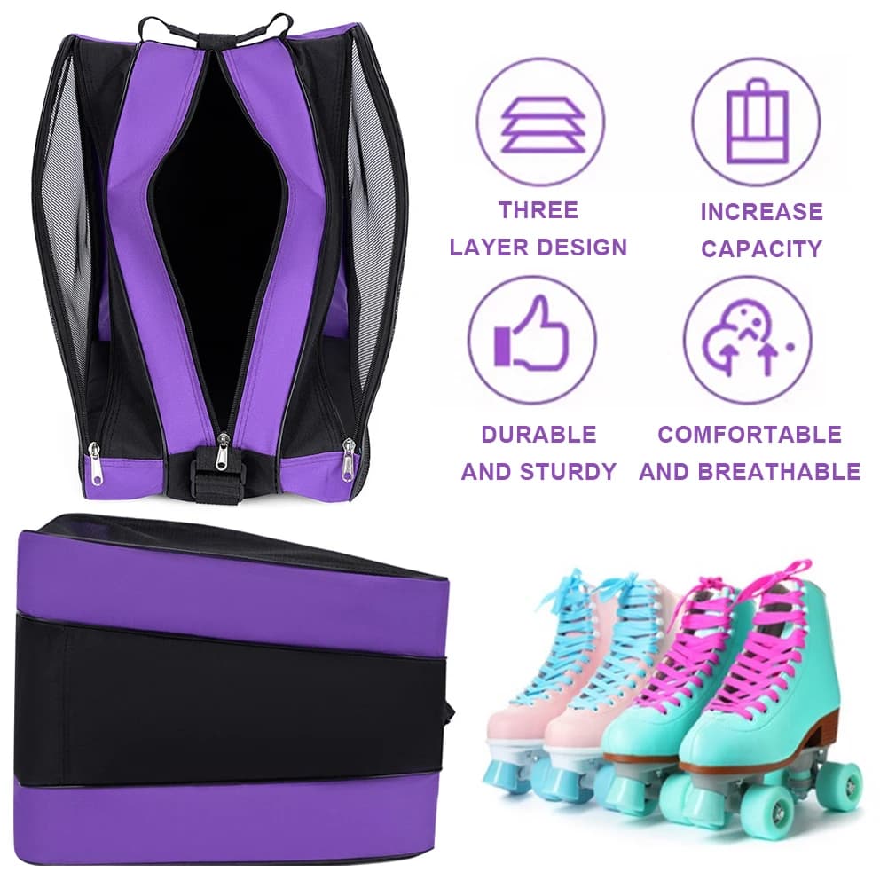 Borsa per pattini a rotelle Borsa per scarponi da neve da sci Borsa a tracolla per pattinaggio su ghiaccio multiscomparti Borsa per riporre pattini a rotelle per uomo donna