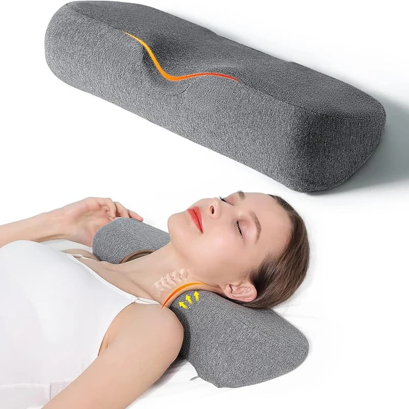 Cuscino Cervicale, Cuscino Sagomato in Memory Foam, Cuscini da Letto per Chi Dorme su un Fianco, Cuscino Ergonomico Ortopedico, Cuscino per il Collo