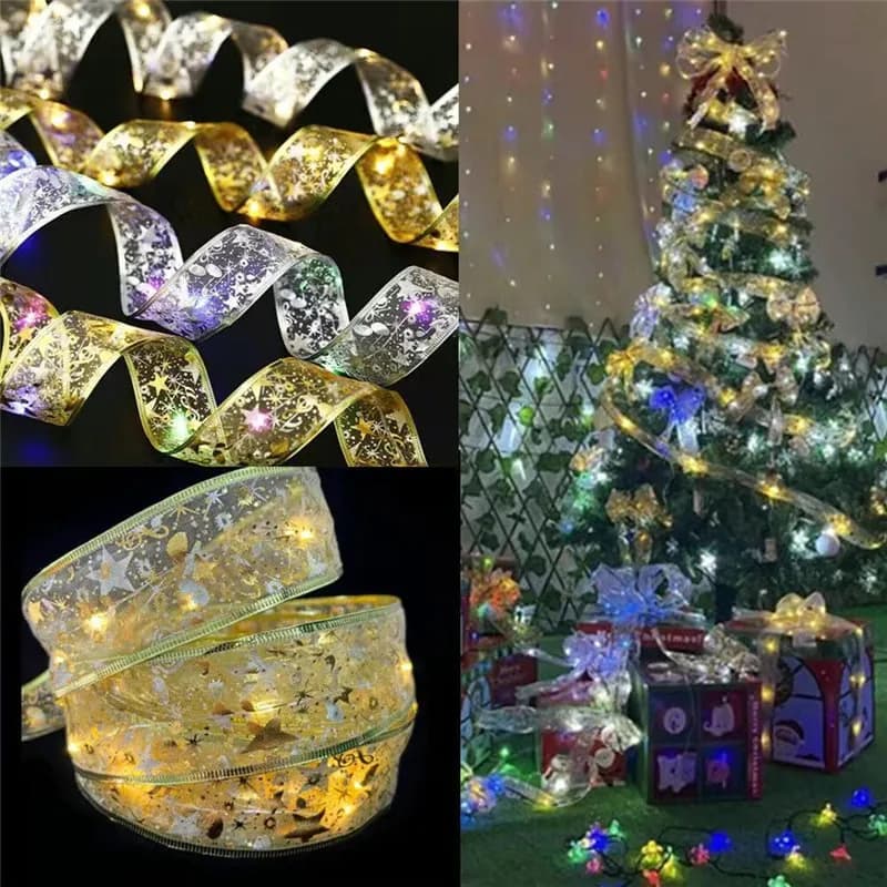 Mini Luci LED a Nastro in Diverse Dimensioni, Illuminazione Calda per Albero di Natale, Matrimoni, Feste e Decorazioni Festive
