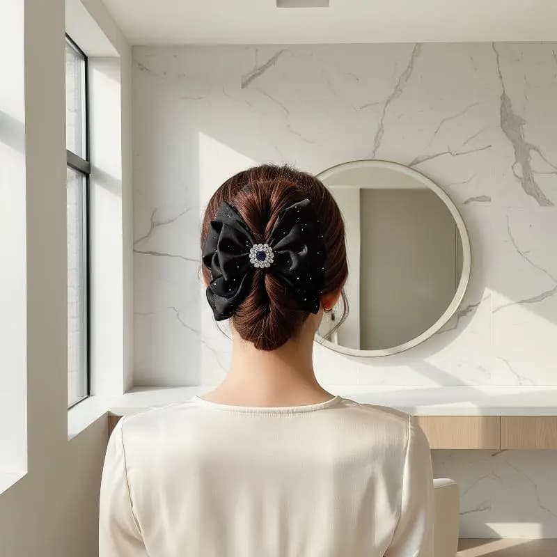 New 1Pcs Temperamental Mesh Hair Accessory Oversized Double-Sided Rhinestone Bubble Clip For Women Extra Large Hairclip