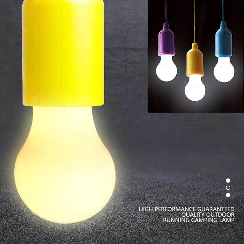 Home Garden Decor Portable LED Pull Cord lampadina a batteria Hanging Pull Cord Night Lamp Outdoor Camping Tent Light