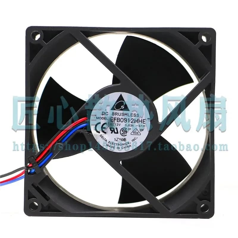 Delta 9038 9CM Double Ball Large Air Volume Cooling Fan for 12V 0.63A EFB0912HHE-R00