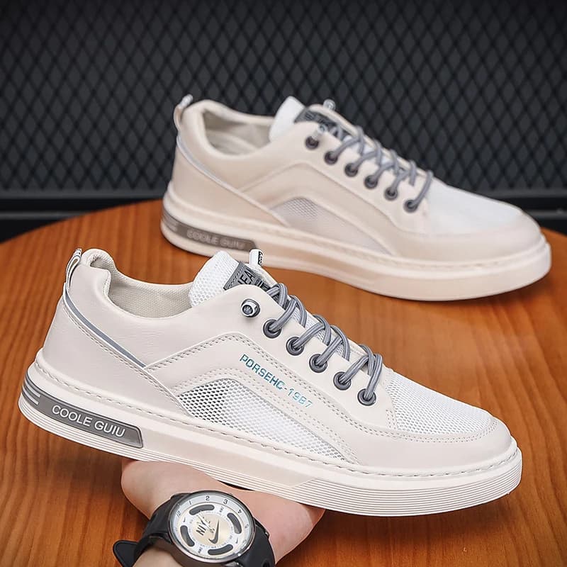Nuove Scarpe di Tela Versatili e alla Moda per Uomo, Scarpe Bianche Traspiranti Primaverili, Scarpe Sportive e Casual da Uomo, Scarpe alla Moda