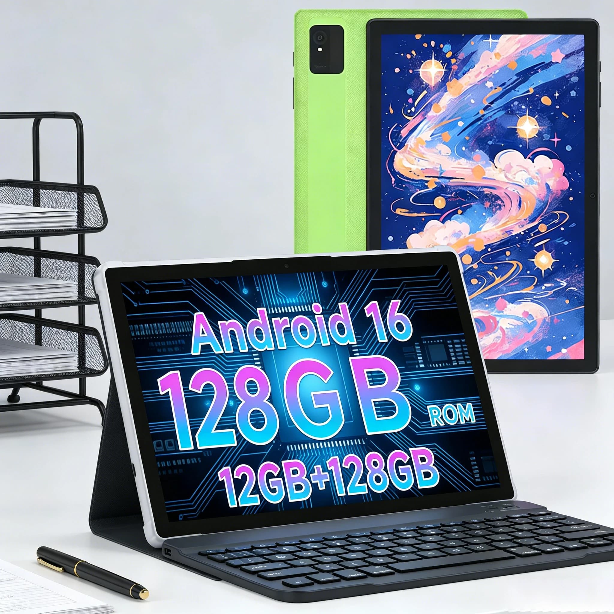 ANRY Tablet Android 15 from 10.1 Inch, Octa Core, 8GB RAM, 64GB ROM, 5000mAh, WiFi, Bluetooth, for Students, with Google Play and GMS
