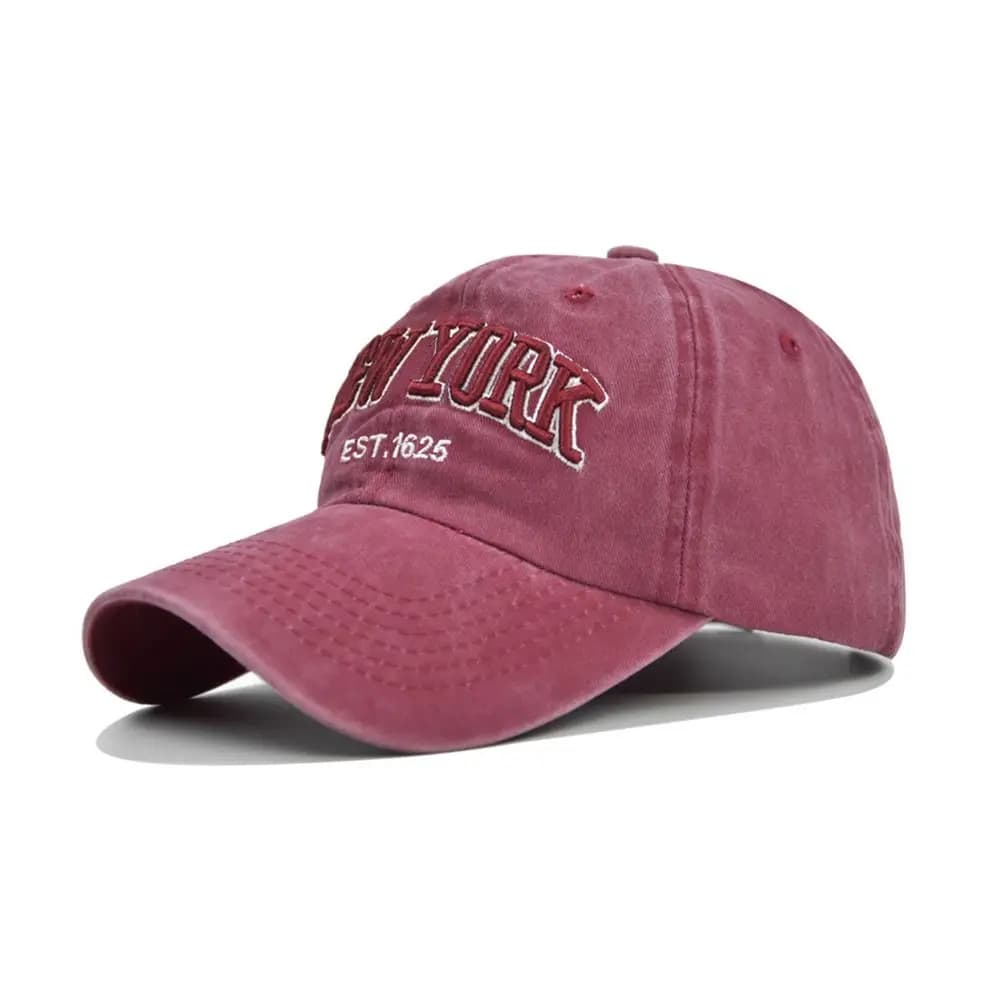 Cappellini da Baseball Regolabili Vintage con Ricamo New York per Uomo e Donna, Cappelli Parasole, Cappellini da Baseball Effetto Invecchiato e Sbiadito