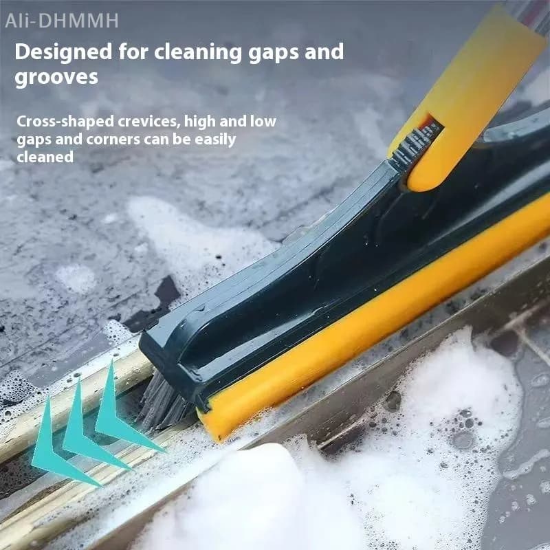 Spazzola per pavimenti del bagno con manico lungo - Spazzola per cucitura per la pulizia di piastrelle e WC per lavaggio di pavimenti e pareti - Strumento per la pulizia del bagno