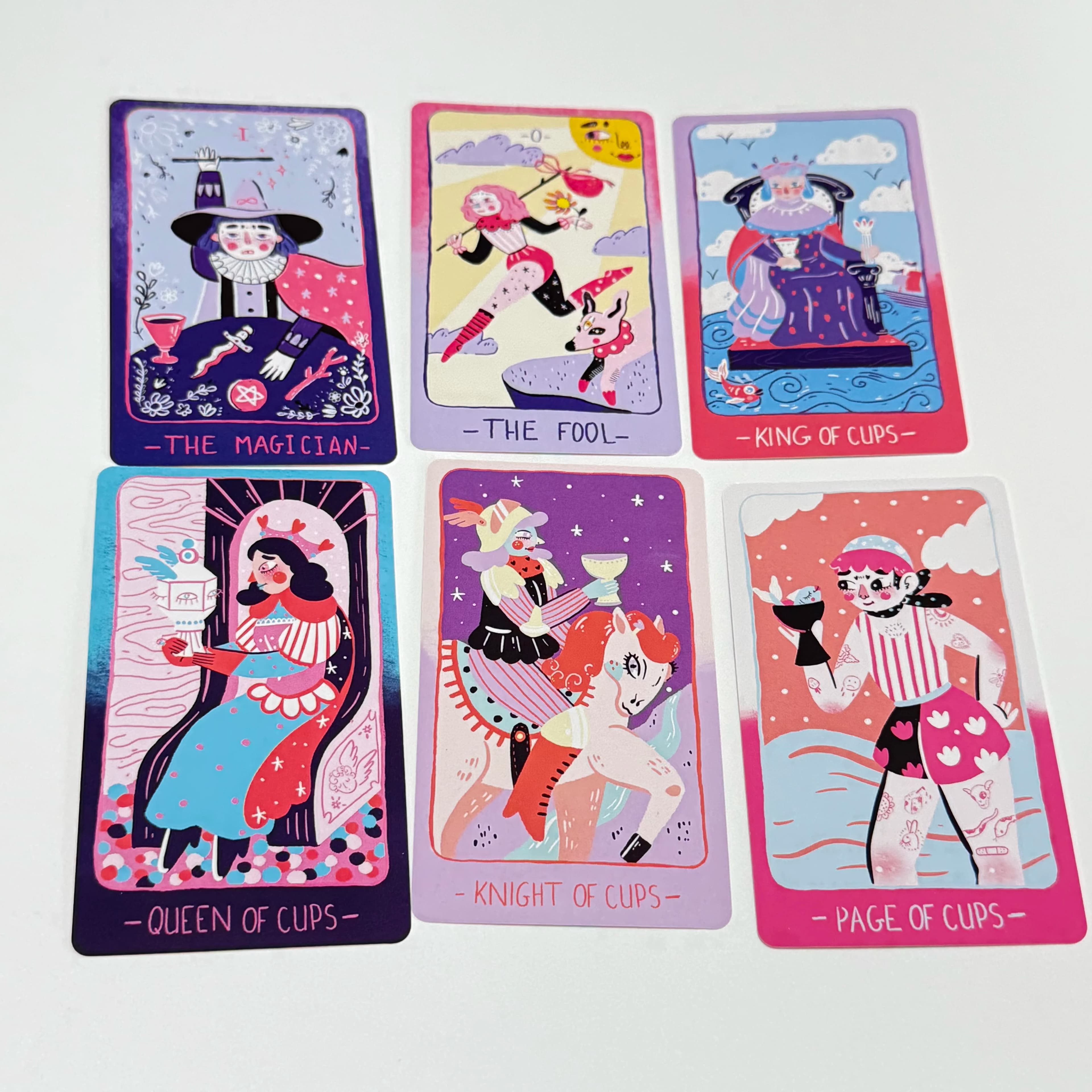 Pastel Prism Tarot Cards 78Pcs Divination Fate Imbued With The Soothing Tones Of A Pink and Sky-blue Color Palette Game Cards