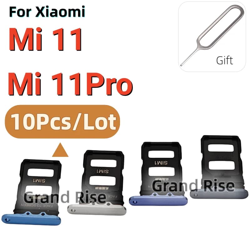 10Pcs For Xiaomi Mi11 Mi11Pro Mi11 Lite SIM Card Tray Slot Holder Adapter Micro SD Card Chip Drawer Holder