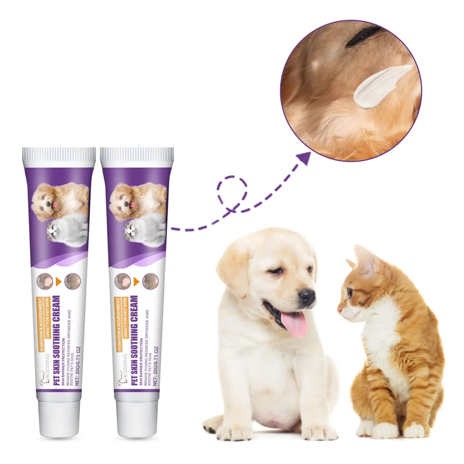 Pet Skin Repair Cream for Dogs Moisturizer Dry Skin Relief Wart & Moles Removal Itch Soothing Dog Skin Care Treatment