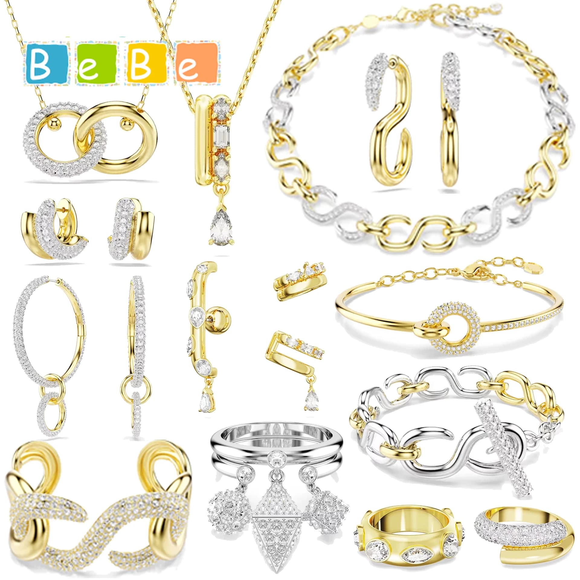 2026 Niche Design Jewelry Set Light Luxury Gold Necklace Fashionable Women's Pink Flower Bracelet High-end Earrings Ring