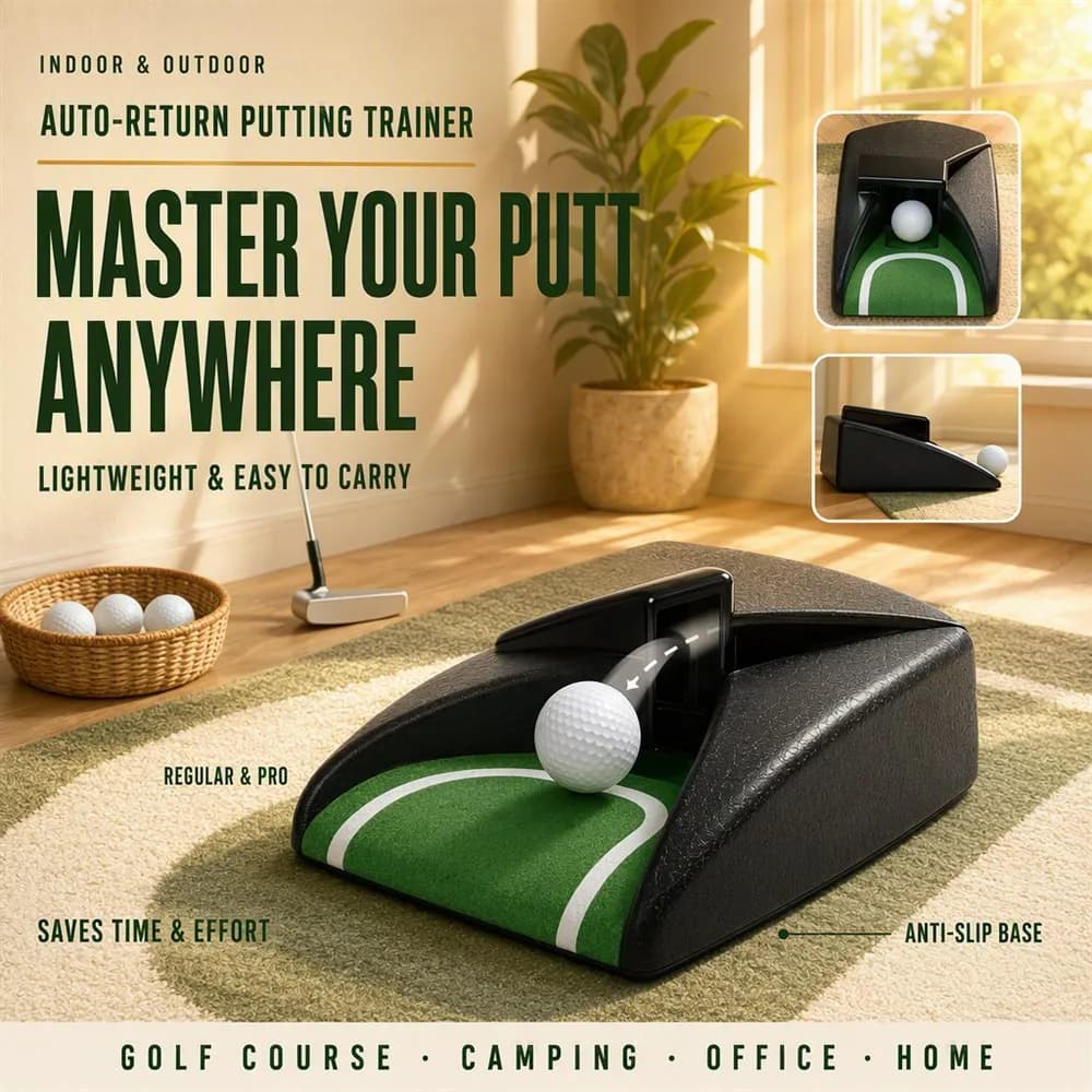 27cm*16cm*5.8cm Anti-Slip Auto Return Golf Putting Trainer Ball Returns After Every Putt Indoor Outdoor Home Office Camping
