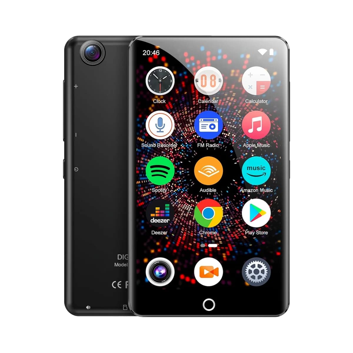 Lettore MP3 da 80 GB (16 GB + 64 GB) con Bluetooth e WiFi, lettore MP3 con fotocamera posteriore, lettore Mp3 Android Mp4 con Spotify, audio,