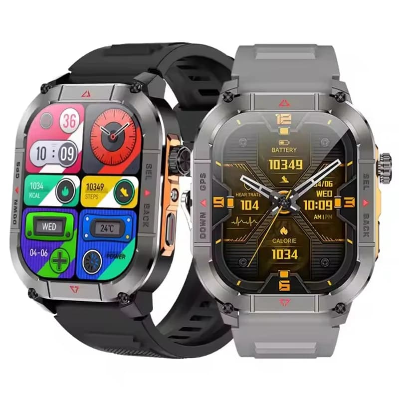 New HK84 Smart Watch Men's AMOLED Outdoor GPS Sport Positioning Fitness Tracker Compass BT Health Monitoring Smartwatch