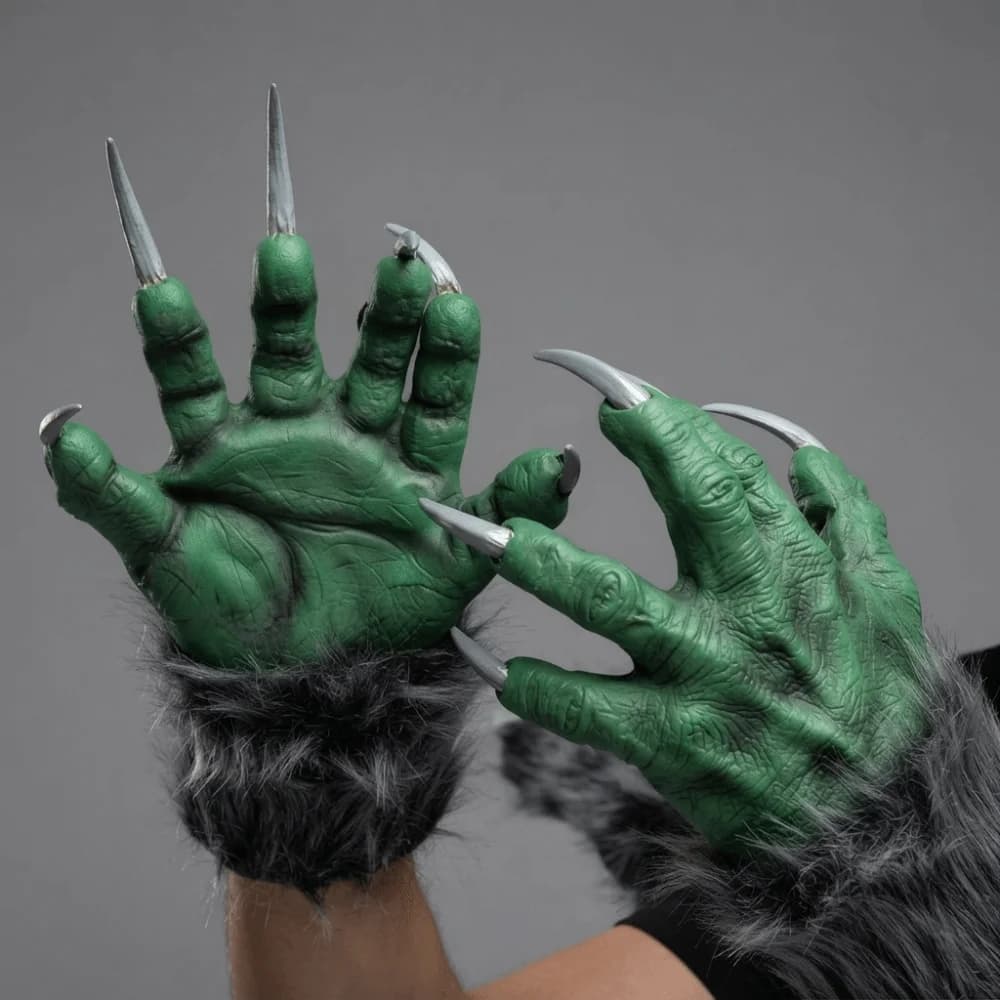Costume Accessories Creepy Halloween Gloves Realistic Flexible Beast Claws Textured Latex Werewolf Hands Performance