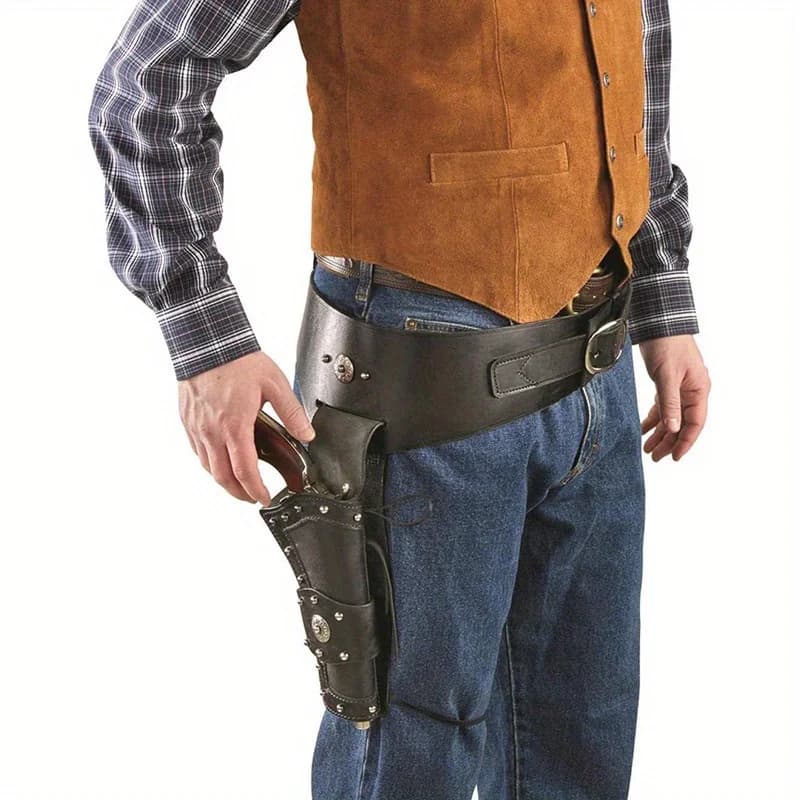 Fondina per revolver medievale Cowboy occidentale COSPLAY Costume Prop Cintura per revolver Prop