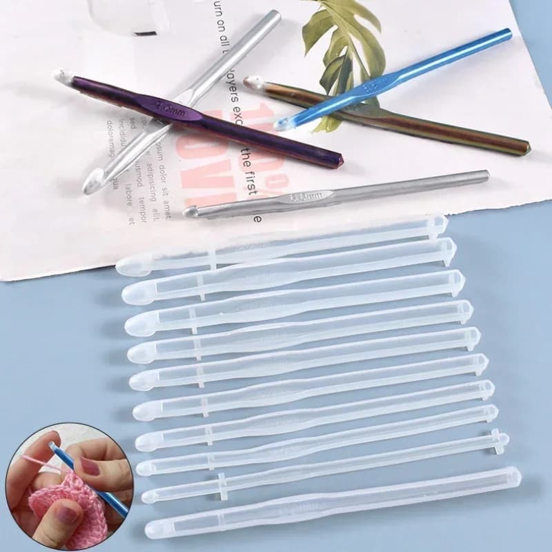 10 stili strumenti per maglioni tessuti a mano ganci per uncinetto fai da te stampi in resina maglioni lavorati a maglia sciarpe stampi in silicone per colata artigianato