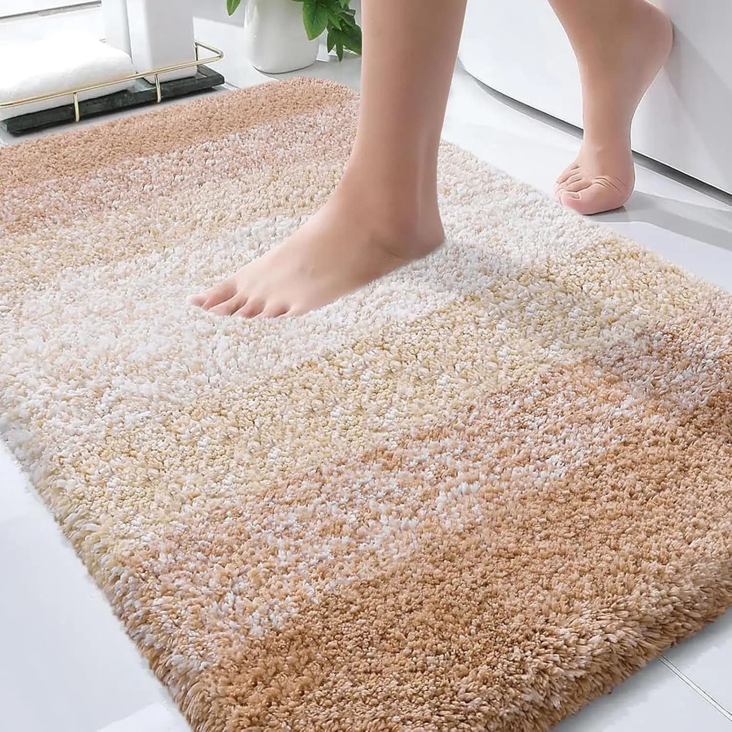 Tappetini da Bagno 36x24, Tappeti Extra Morbidi in Microfibra Assorbente, Base in Gomma, Asciugatura Rapida, Lavabili in Lavatrice