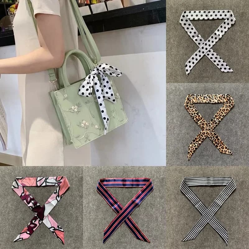1 pz - Nuova Sciarpa in Seta Stretta da Donna, Bandana alla Moda per Decorazione Borsa