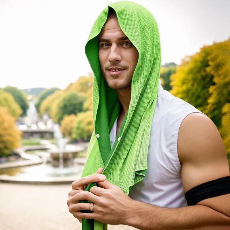 Quick Dry Cooling Hoodie Towel UPF 50 Plus Sun Protection for Outdoor Sports Gym Beach Running Camping Travel