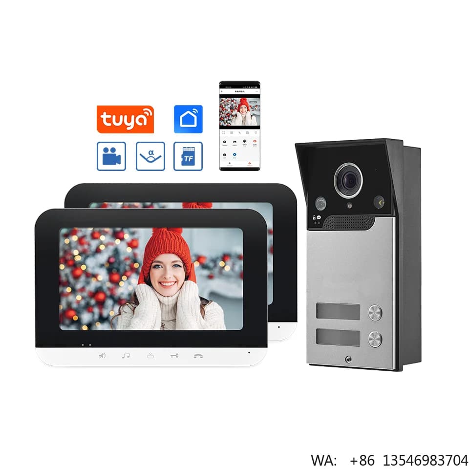 Videocitofono con Schermo Touch da 7 Pollici, Connessione WiFi Tuya, Controllo Remoto e Telecamera Grandangolare per Appartamenti, Prezzo di Fabbrica