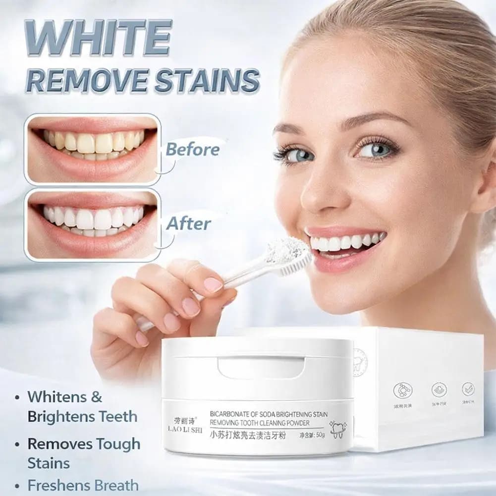 Sodium bicarbonate-based teeth whitening powder | Deep Cleaning, Remove Macchie and Bad Food.