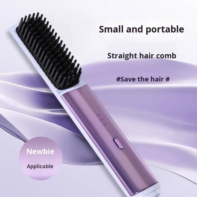 Portable Electric Hair Straightening Comb Mini Brush for Fluffy Straight Hair Smoothing Household Electrical Appliance