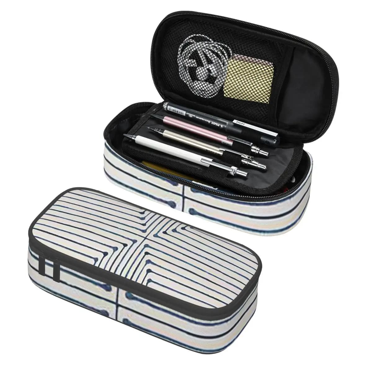Astuccio Jonathan Adler Inkdrop Blu Ardesia, Portapenne, Contenitore per Cancelleria, Ampio Scomparto per Penne, Borsa Porta Matite per Bambini