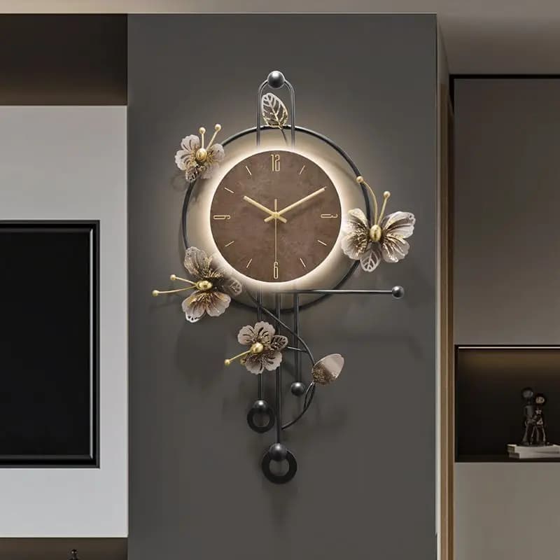 Orologio da parete di fascia alta Orologio atmosferico Sfondo del soggiorno a parete Orologi silenziosi Decorazioni per la casa da parete