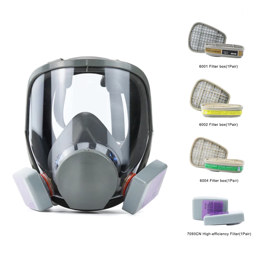 3/25/17/27 in 1 Chemical Gas Mask 6800 Dustproof Respirator Anti-Fog Full Face Filter 6001 Welding Spray Paint Pesticide