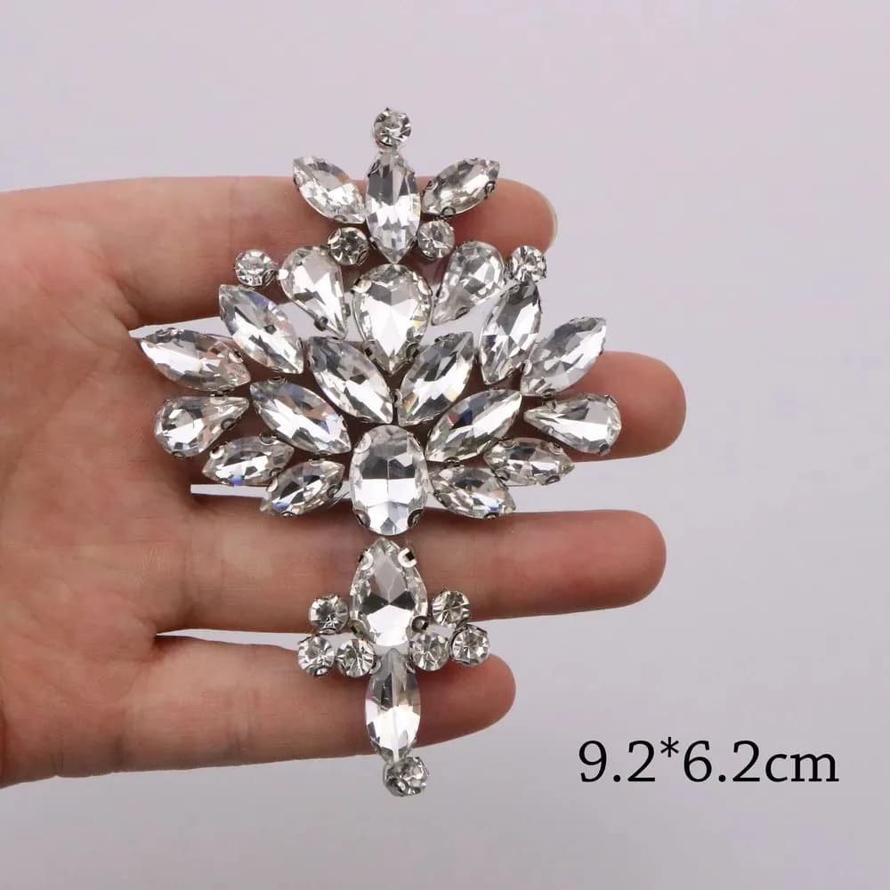 2 adesivi floreali con strass da donna, toppe termoadesive per abbigliamento, cappelli, borse, fermagli per capelli, accessori decorativi fai da te
