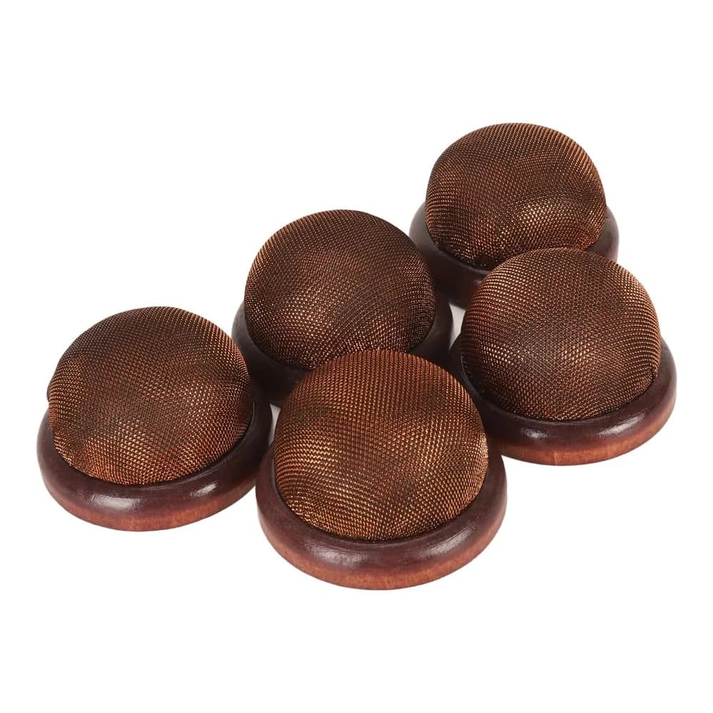 5Pcs Practical Wooden Pin Cushion Set Round Shape Soft Cushion Sewing Pincushion Pincushion Kit For Sewing Master