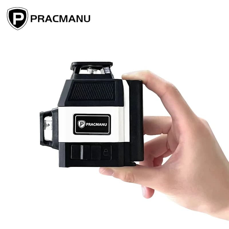 Pracmanu Mini Livello Laser 12 Linee Livello 3D Autolivellante 360 ° Linee del raggio laser verde a croce orizzontale e verticale