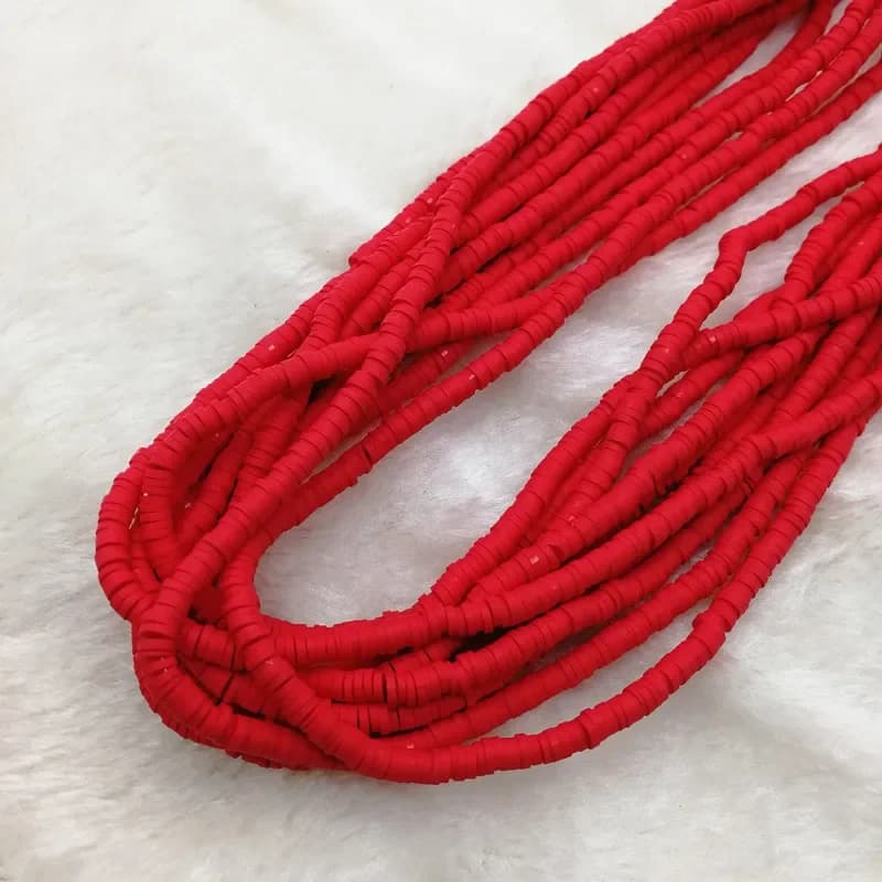 4/6mm 330 pz/striscia di Perline di Argilla Rossa Fetta di Argilla Perline Del Distanziatore Perline di Argilla Polimerica Per La Produzione di Gioielli Accessori Fatti A Mano FAI DA TE