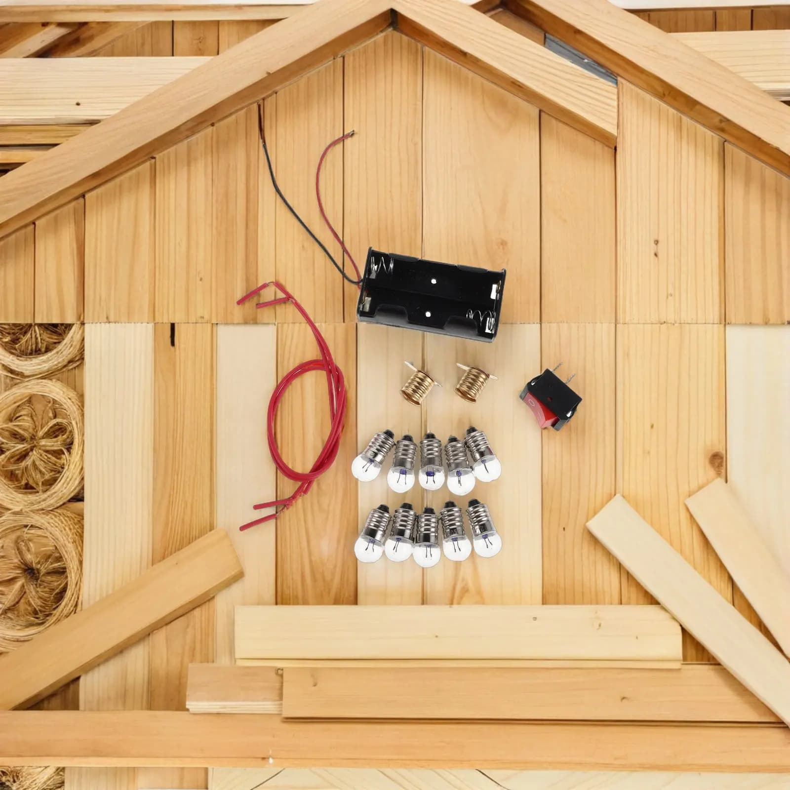 4 set di kit per circuiti elettrici per bambini, supporto per lampadine piccole, scatola con interruttore, mini lampadina, kit per esperimenti scientifici, educativo